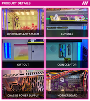 Machine à griffes Color Magic Cube 2 pour deux joueurs avec écran LCD, télécommande, éclairage LED magnifique et tension universelle