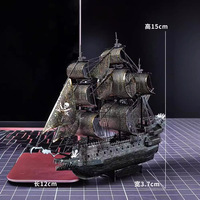 Puzzle en métal 3D stéréoscopique, modèle d'assemblage mobile, décoration de bateau pirate, artisanat en métal