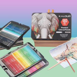 KALOUR Fournitures d'Art Professionnelles, Ensemble de 180 Crayons de Couleur dans une Boîte en Métal avec 180 Couleurs Vives et Mine Tendre pour le <span class=keywords><strong>Dessin</strong></span> - Product Image 4