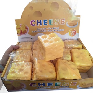Cheese Shape Squishy <b>Toy</b> Slow Rising Sensory Fidget Ball Soft TPR Stress Relief <b>Desk</b> Decor 5-7cm Factory Wholesale - Product Image 3