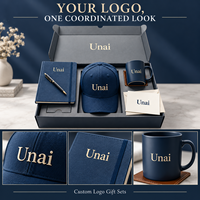 Ensemble cadeau d'entreprise avec logo personnalisé, kit de bienvenue pour les employés, comprenant un carnet, une tasse, une casquette et un stylo dans un coffret cadeau haut de gamme