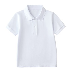 Polo à manches courtes pour enfants, t-shirt blanc pour l'école primaire - Product Image 1