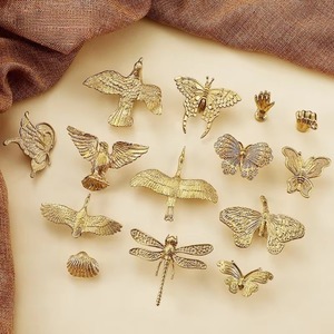 Poignées de tiroir et boutons de meuble en laiton massif style papillon, oiseau et aigle, créatives, en promotion pour armoires de cuisine - Product Image 3