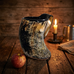 B.S INTERNATIONAL Taza Reutilizable de Cuerno Natural, Precio Económico, Ecológica, Apta para Lavavajillas, Hecha a Mano, Estilo Americano, para Cerveza - Product Image 2
