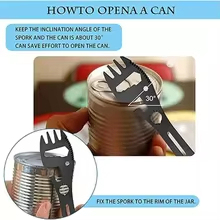 Cuchara y Tenedor para Exteriores, Herramienta Versátil para Acampar, Ligera, con Abrebotellas, para Supervivencia, Táctica y Uso General - Product Image 2