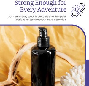 Flacon pompe en verre 200 ml rechargeable <span class=keywords><strong>pour</strong></span> cosmétiques, lotions maison, soins de la peau, shampoing, huiles essentielles - Product Image 2