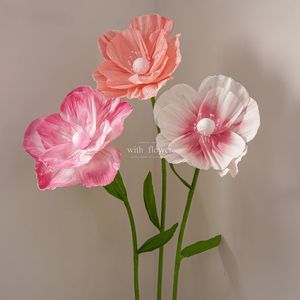 Grandes fleurs en papier réaliste Poppy Giant pour les vitrines des centres commerciaux et les décorations de <span class=keywords><strong>mariage</strong></span>, grandes fleurs en papier froissé - Product Image 5