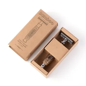 Manche longue en bambou naturel adaptée à toutes les lames de rasoir, accessoire de rasage à Double bord, sécurisé pour hommes et femmes, 18 pièces - Product Image 1