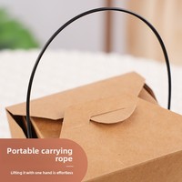 Boîtes à lunch jetables en papier kraft imprimées flexographiquement, fabriquées en Chine, en stock, pour poulet frit, hamburgers, plats à emporter portables