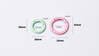 Anneau ouvert rond électroplaqué couleur UV 20mm/25mm avec fermoir à ressort, connecteur de porte-clés DIY, accessoires de bijouterie et artisanat