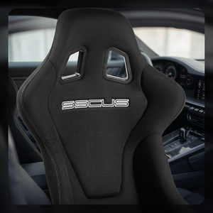 SSCUS APEX-FABRIC Sport Full Bucket Seat FRP Cloth Fabric Durable Racing Lightweight Universal Fit Fixed <b>Back</b> - Product Image 1