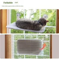 Hamac pour chat moderne à ventouse, pour rebord de fenêtre, balcon, verre ou sol, idéal pour bronzer, solide, respirant, écologique et portable