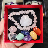 Vente en gros de cristaux naturels Fengshui Bracelet artisanal de pierres précieuses de guérison Boîte de chakra en pierre de cœur pour souvenir