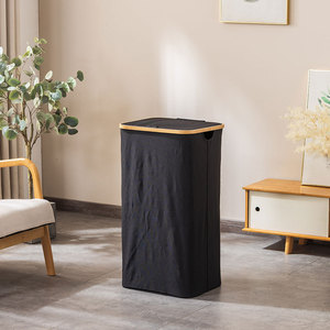 Tre quần áo bẩn giỏ giặt Hamper vải lưu trữ giỏ với nắp - Product Image 5