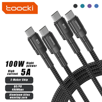 Toocki 100W 5 A Emark USB C PD Cable de carga rápida PD Cable 100W Tipo C a C 5A PP Cable DE DATOS trenzado 1m/2m/3m