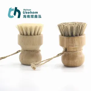 Spazzola in sisal di bambù con Logo personalizzato per cucina, spazzola per la pulizia di bambù e cocco, in Sisal, spazzola per la pulizia della cucina