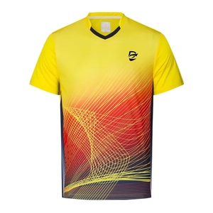 Maillot de badminton imprimé dégradé, haut de badminton respirant, équipement sportif, entraînement de tournoi, badminton quotidien, logo personnalisable - Product Image 2