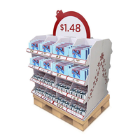 Présentoir de palettes temporaire saisonnier robuste pour points de vente, supermarchés et clubs, présentoir de palettes en carton avec jupe de palette complète