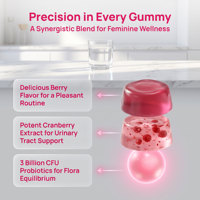 Qbioflex OEM Premium Gummies pour l'équilibre féminin, probiotiques pour femmes, équilibre du pH, flore saine, renforcement immunitaire, 60 unités