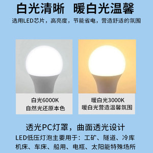 Led Bulb E27 <b>12V</b> 24V 36V DC AC Industrial Lighting For Construction Mines Cold Storage Machine Tools - Product Image 2