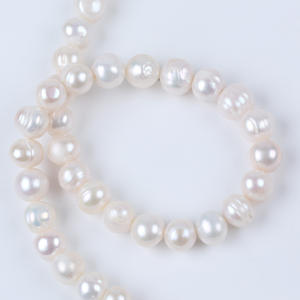 ไข่มุกน้ำจืดเคชิธรรมชาติ ขนาด 9-10 มม. รูปไข่ สีขาว แบบหลวม สำหรับทำสร้อยคอ DIY - Product Image 2