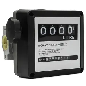 Medidor de fluxo mecânico, medidor de fluxo mecânico com 120l/min 4 dígitos medidor analógico de combustível gasolina diesel FM-120 medidor de fluxo