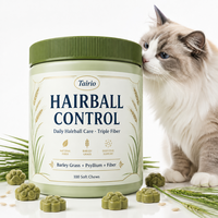 Complément Naturel Anti-Boules de Poils pour Chats – Formule Triple Fibres d'Orge, Psyllium et Lécithine – Friandises Tendres – Vente en Gros