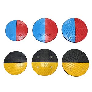 नया डिजाइन पीसी प्लास्टिक स्पीड बम्प रबर भारी शुल्क, ट्रैफिक सेफ्टी रोड हम्प, पीले रंग की सफेद रबर स्पीड बंप - Product Image 4