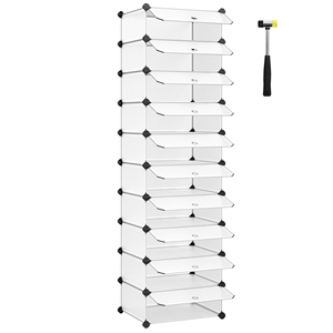 Meubles de rangement modulaires en plastique SONGMICS, unités de rangement en cubes, armoire modulaire DIY avec portes, étagère à <span class=keywords><strong>chaussures</strong></span> à 10 niveaux - Product Image 1