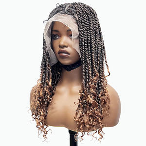 Peluca de <span class=keywords><strong>Cabello</strong></span> Sintético Trenzado con Dreads Tejidas a Mano con Encaje Completo, <span class=keywords><strong>Dos</strong></span> Hebras, <span class=keywords><strong>Cabello</strong></span> Trenzado <span class=keywords><strong>Corto</strong></span> para Mujeres Negras Africanas - Product Image 1