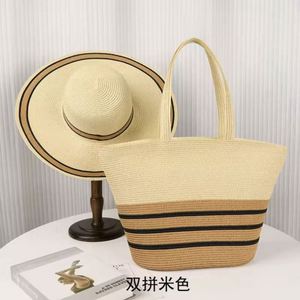 Fashion Women's Floppy Straw <b>Hat</b> and <b>Bag</b> Set for Summer Beach Sun Protection Image Style Outdoor Travel Casual - Product Image 3