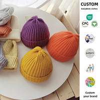 Nuevo Gorro Infantil de Algodón Unisex, Cortavientos, Informal, para Invierno, sin Elástico, con Lazo, Diseño Sólido