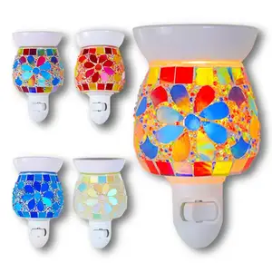 Handmade mosaic stunning night light wax melt burner, electric scented wax warmer , wall plug in aroma warmer