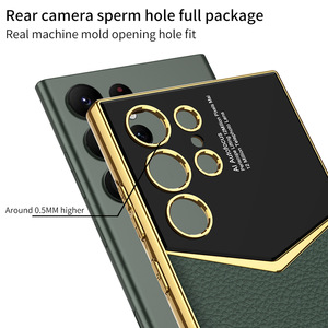 Funda protectora de color sólido galvanizado para <span class=keywords><strong>Samsung</strong></span> S24 Ultra Jazz, funda de teléfono móvil anticaída de cuero liso para S24 Plus - Product Image 4