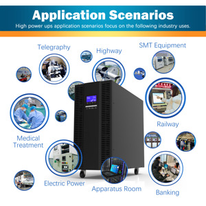 UPS de Torre de Alta Potencia y Larga Duración, 18kW 20KVA, UPS en Línea, Fuente de Alimentación de Respaldo para Computadoras de Escritorio/Industriales/Médicas OEM/ODM - Product Image 6