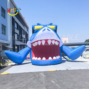 Bơm hơi khổng lồ cá mập thanh bãi biển mùa hè hồ bơi trang trí <span class=keywords><strong>Inflatable</strong></span> DJ Sân khấu cho Carnival quảng cáo - Product Image 3
