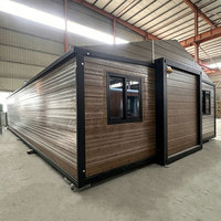 Maison conteneur modulaire pré-assemblée à double aile extensible de 20/40 pieds, fabriquée en Chine, maisonnette de luxe moderne à panneaux sandwich