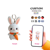 Lapin doux personnalisé de haute qualité avec carotte Kawaii Mini porte-clés lapin en peluche Animal mignon