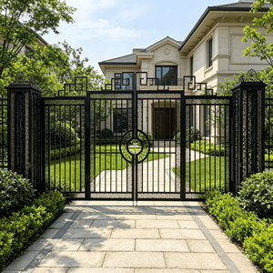 Portes coulissantes <span class=keywords><strong>d</strong></span>'<span class=keywords><strong>entrée</strong></span> principales en aluminium pour allées extérieures de maisons modernes – Designs de portails coulissants automatiques pour jardins – Ventes flash - Product Image 5