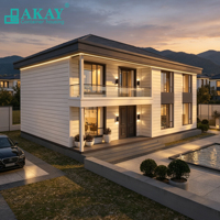 Maison conteneur préfabriquée AKAY, résistante aux ouragans, maisons modulaires préfabriquées en acier pour complexe de glamping