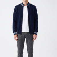 Pull en tricot personnalisé avec logo, cardigan en cachemire pour homme, col rond, veste en laine tricotée zippée pour homme, hiver