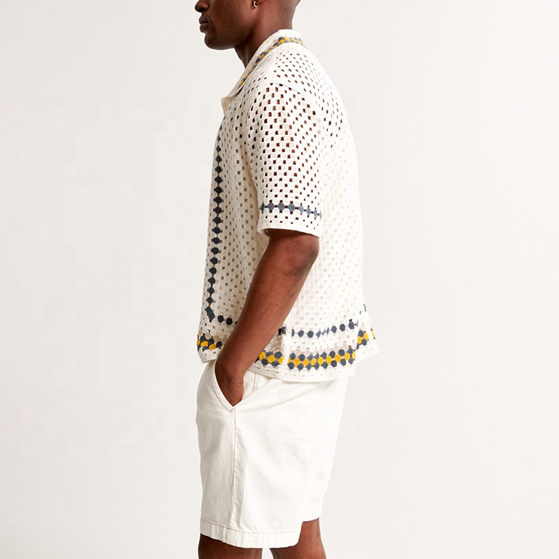 SYUMAN 24SS Crochet Short Sleeve Shirt ⁡ SYUMAN 24SS Crochet Short Sleeve Shirt ⁡
