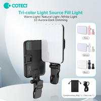 COTECi Éclairage photographique portable d'extérieur à 60 LED, trois couleurs 2500-6500K, pour appareil photo reflex numérique, selfie, diffusion en direct, beauté et prise de vue sur téléphone