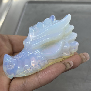<span class=keywords><strong>Cabeza</strong></span> <span class=keywords><strong>de</strong></span> Dragón Tallada a Mano en Ópalo, Cristal Pulido Blanco, Estatua <span class=keywords><strong>de</strong></span> Ópalo para Decoración del Hogar y Regalos - Product Image 2