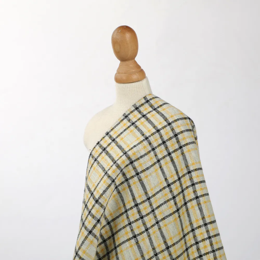 Stock DE FÁBRICA DE China tejido teñido liso 150CM tela de Invierno para mujer