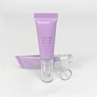 Tube à presser en plastique PE biodégradable personnalisé de 10ml avec bouchon à vis brillant à lèvres baume à lèvres contenants d'huile emballage tubes souples