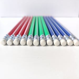 Crayons d'étudiant 7,5 pouces OEM fabriqués sur mesure avec logo/emballage rayé 2B/HB, gomme, crayon noir en <span class=keywords><strong>plastique</strong></span>, papeterie pour enfants - Product Image 5