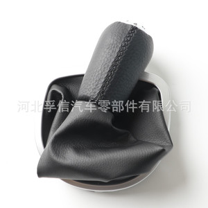 Poignée de levier de vitesses Renault Clio III 2005-2009 en cuir noir, design ergonomique, transmission manuelle - Product Image 3