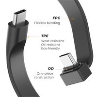 OEM 180 Degrés USBC Mâle à USBC Mâle FPC Câble Transfert de Données Vente Chaude 4K Charge Rapide PVC Veste Tresse pour Caméras Vidéo 02