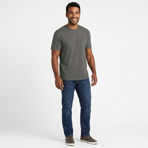 T-shirts à manches courtes pour hommes, confortables, sur mesure, de haute qualité, décontractés, à motif uni, non tissés, 100% coton, respirants - Product Image 1